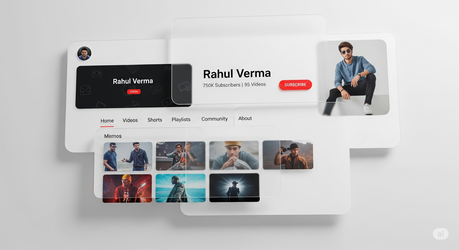YouTube Channel 3D Mockup